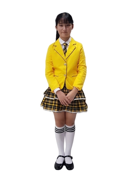 합창복 노랑정장체크프릴