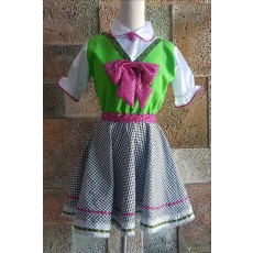 그린체크원피스