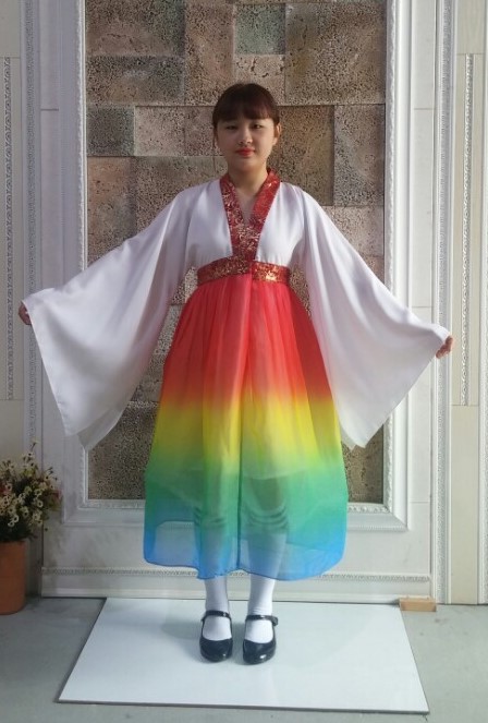 [부채춤의상추천]무지개