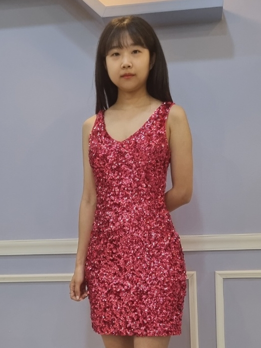 핑크반짝이원피스