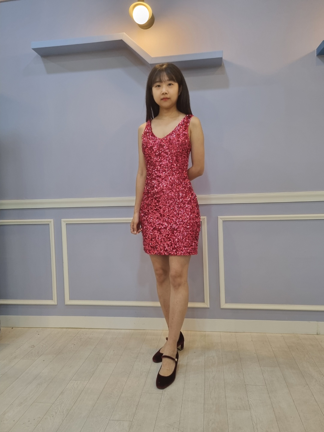 핑크반짝이원피스