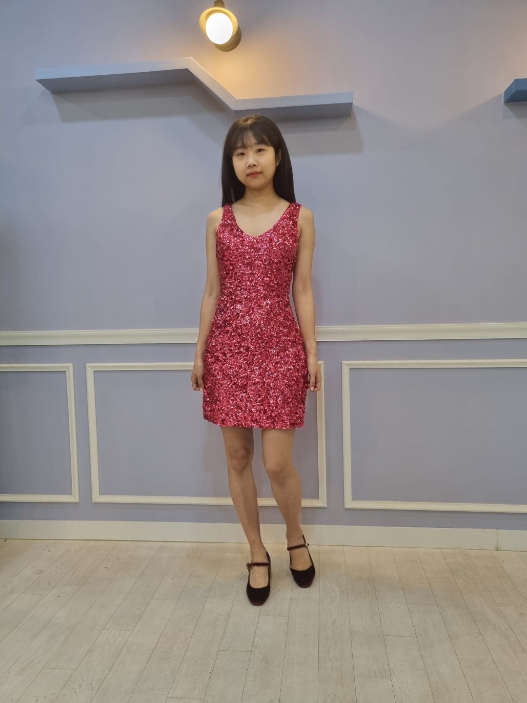 핑크반짝이원피스