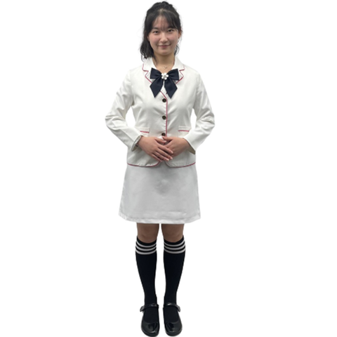 화이트 원피스 레드핑자켓A