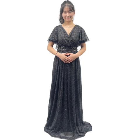 레이스블랙비즈드레스