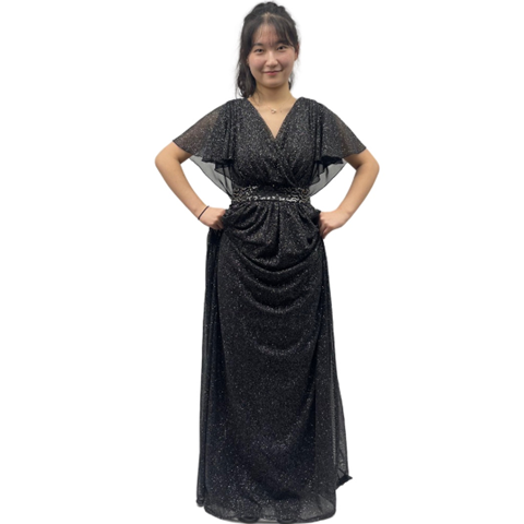 레이스블랙비즈드레스