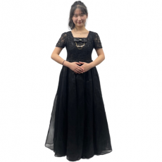 레이스블랙비즈드레스