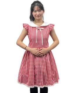 화이트레드체크원피스