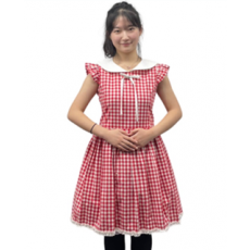 화이트레드체크원피스