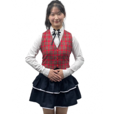 레드체크조끼럭셔리